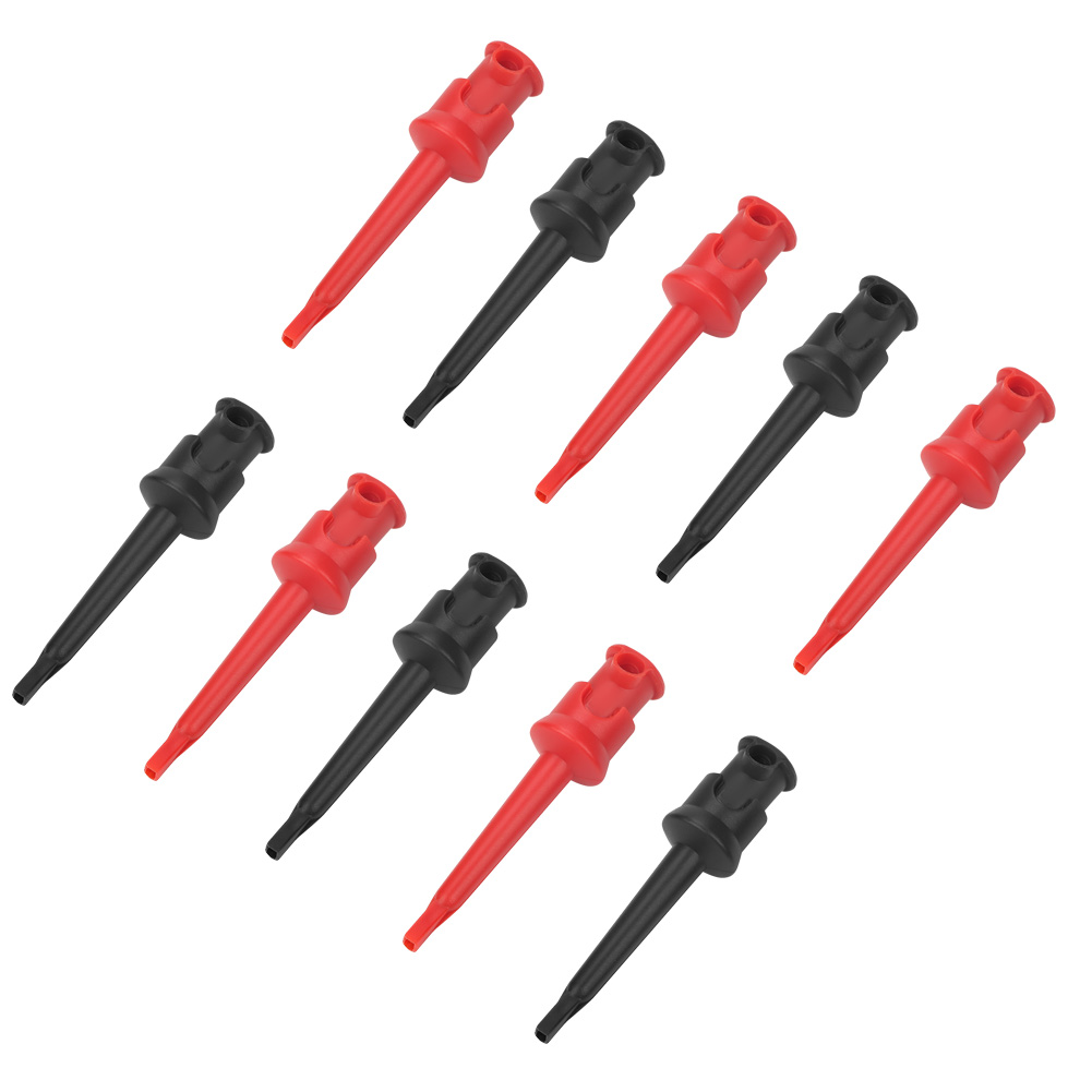10 Stück P5002 Multimeter-haken-anschlussklemmen Für Smt Smd Ic D20 Kabelschweißen (schwarz Und Rot)