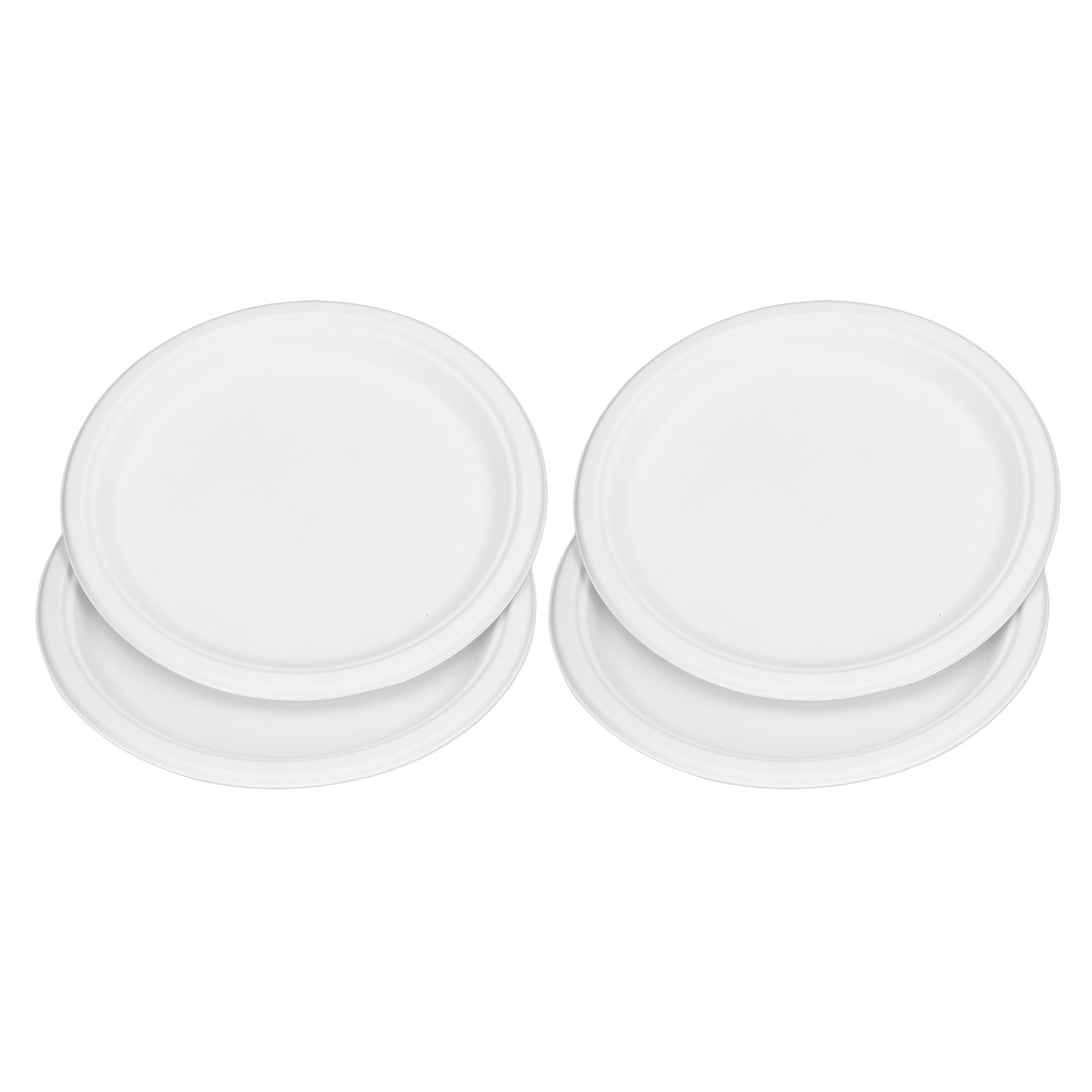 100 Ovale Einwegteller Aus Pappe, Durchmesser 25 Cm, Weiß, Kompostierbar, Mikrowellengeeignet, Gefriergeeignet, Aus Zellulose
