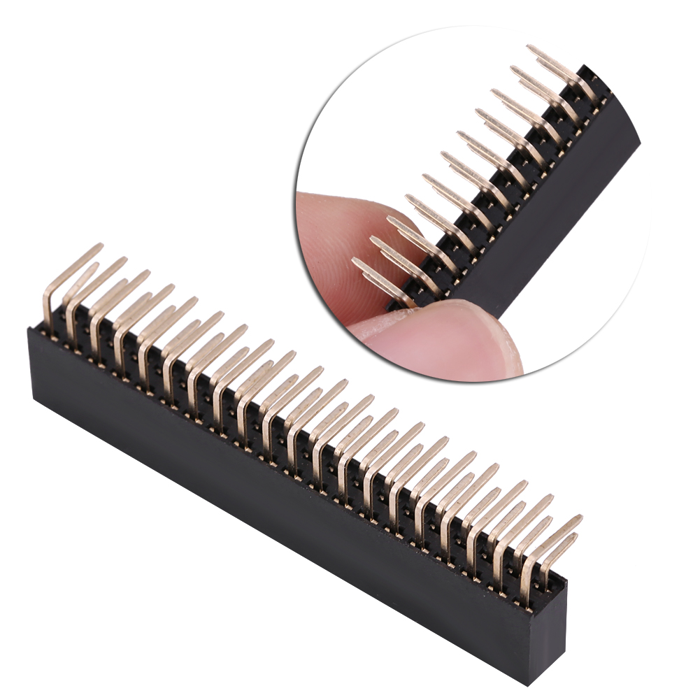 3 Stück 2 X 20-polige, Zweireihige, Rechtwinklige Buchsen Mit Einem Rastermaß Von 2,54 Mm Für Raspberry Pi