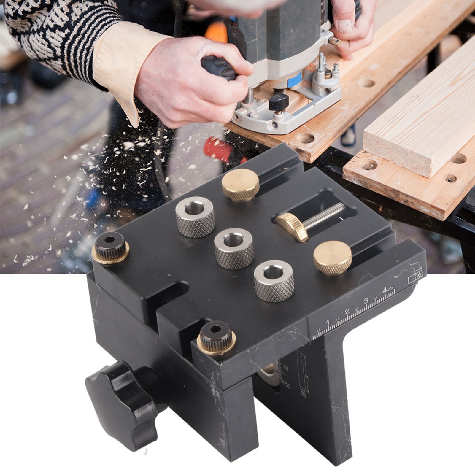 3-in-1-holzbearbeitungs-bohrschablone, Lochstanze, Dübelführung, Bohrschablonen-set