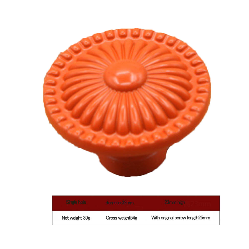 Runder Keramik-türgriff Für Schubladen, Schränke, Kleiderschränke Und Möbel (orange)
