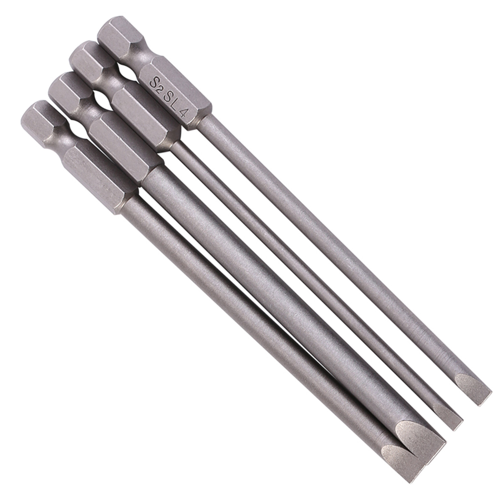 4 Stück 100 Mm Lange S2-legierungsstahl-sechskantschrauben (1/4"), 3–6 Mm Magnetische Schlitzschrauben