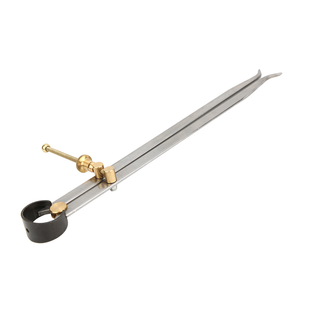 Feingeschliffener Federzirkel Aus Kohlenstoffstahl Und Messing, Flache Füße, Innenliegender Federzirkel, 250 Mm