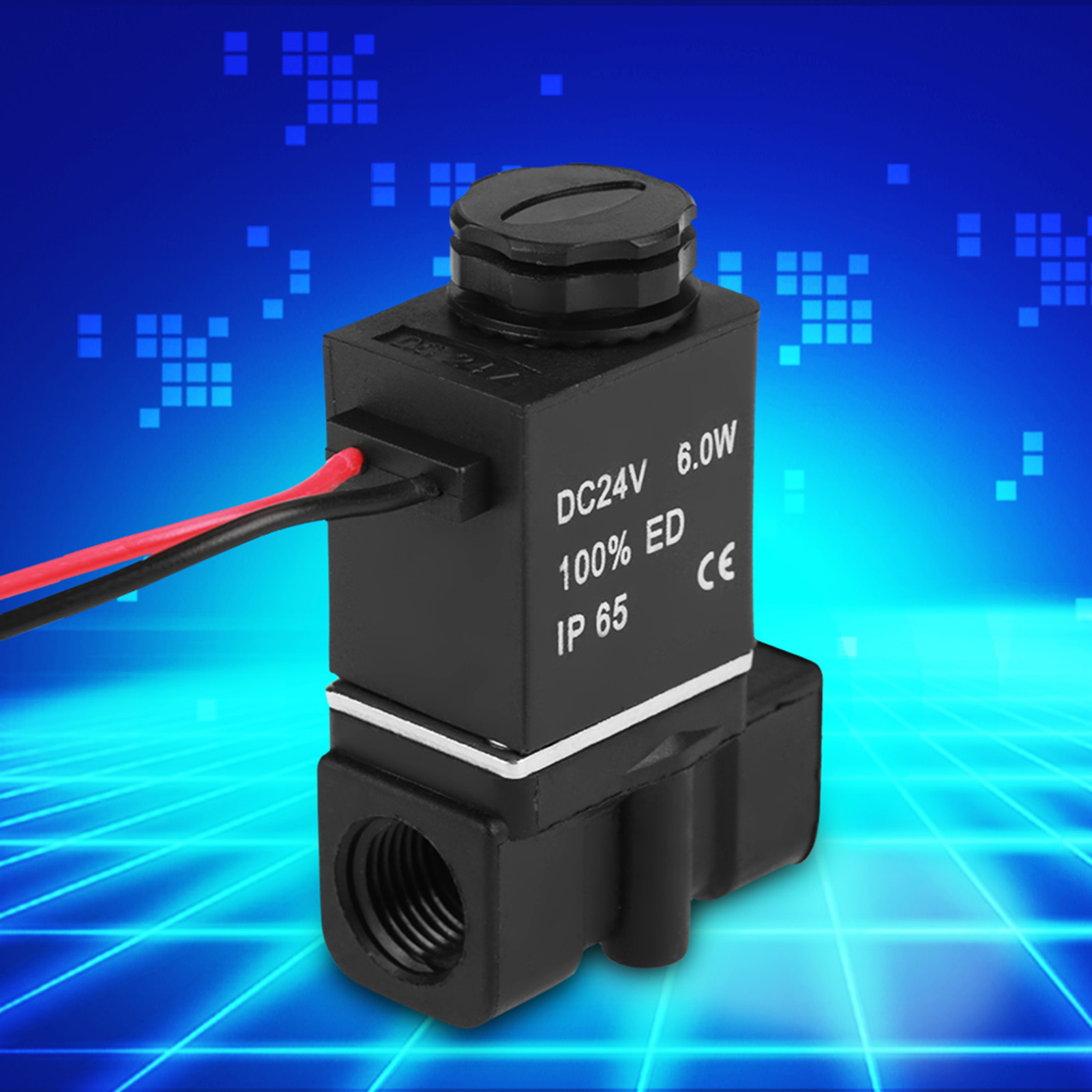 2p025-08 Dc24v Pt 1/4" Gewinde-elektromagnetventil, Kunststoff, Für Wasser / Luft / Öl