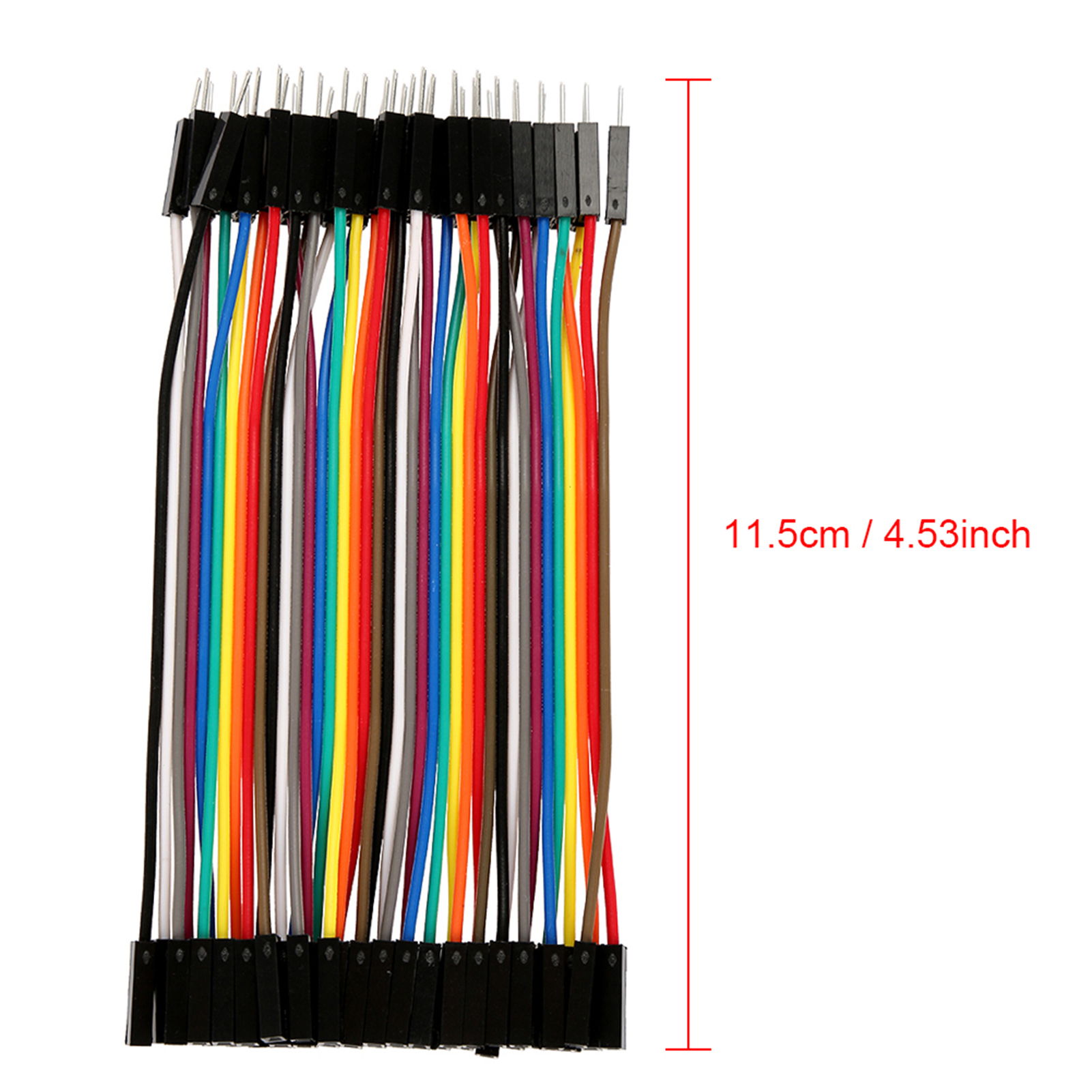 5-teiliges Set Farbiger Jumperkabel (11,5 Cm), 40-polig, Stecker/buchse, Flachbandkabel Für Steckplatinen