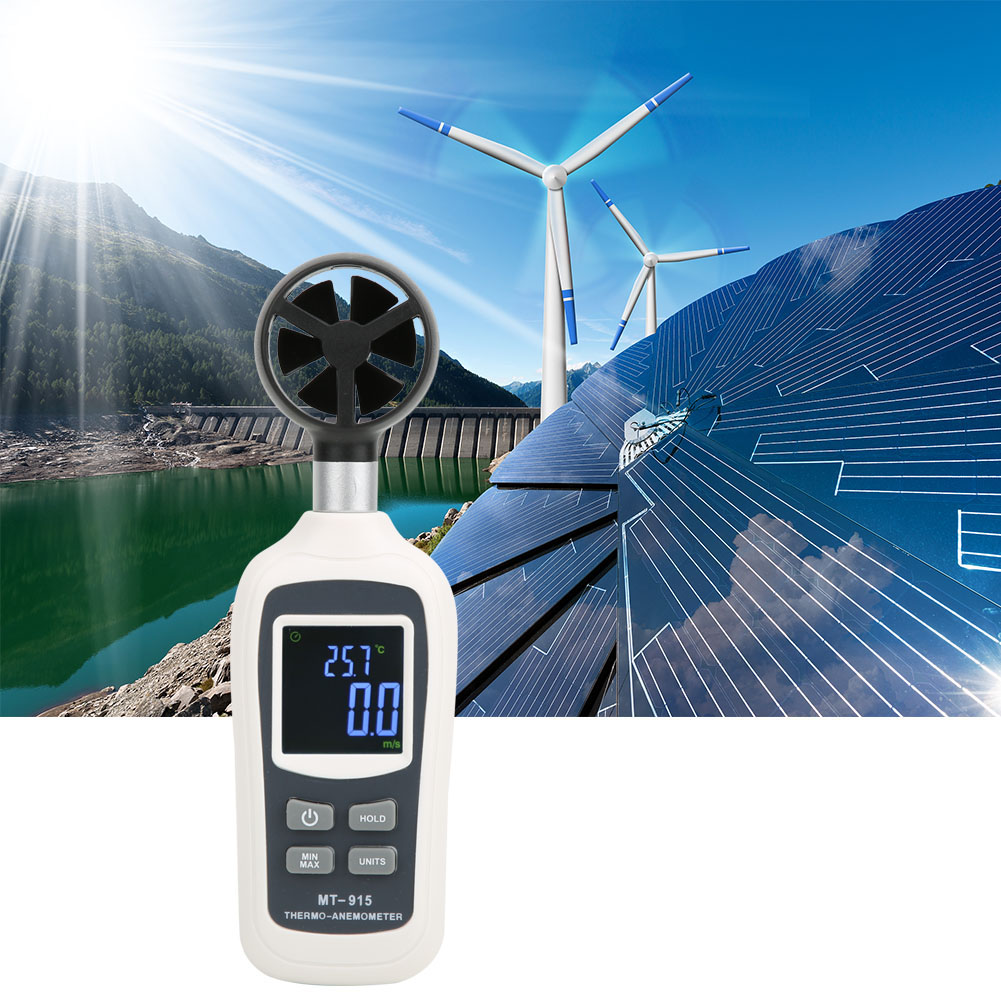 Digitales Tragbares Anemometer Mt-915, Windgeschwindigkeitsmesser, Windtemperaturmesser, Thermometer