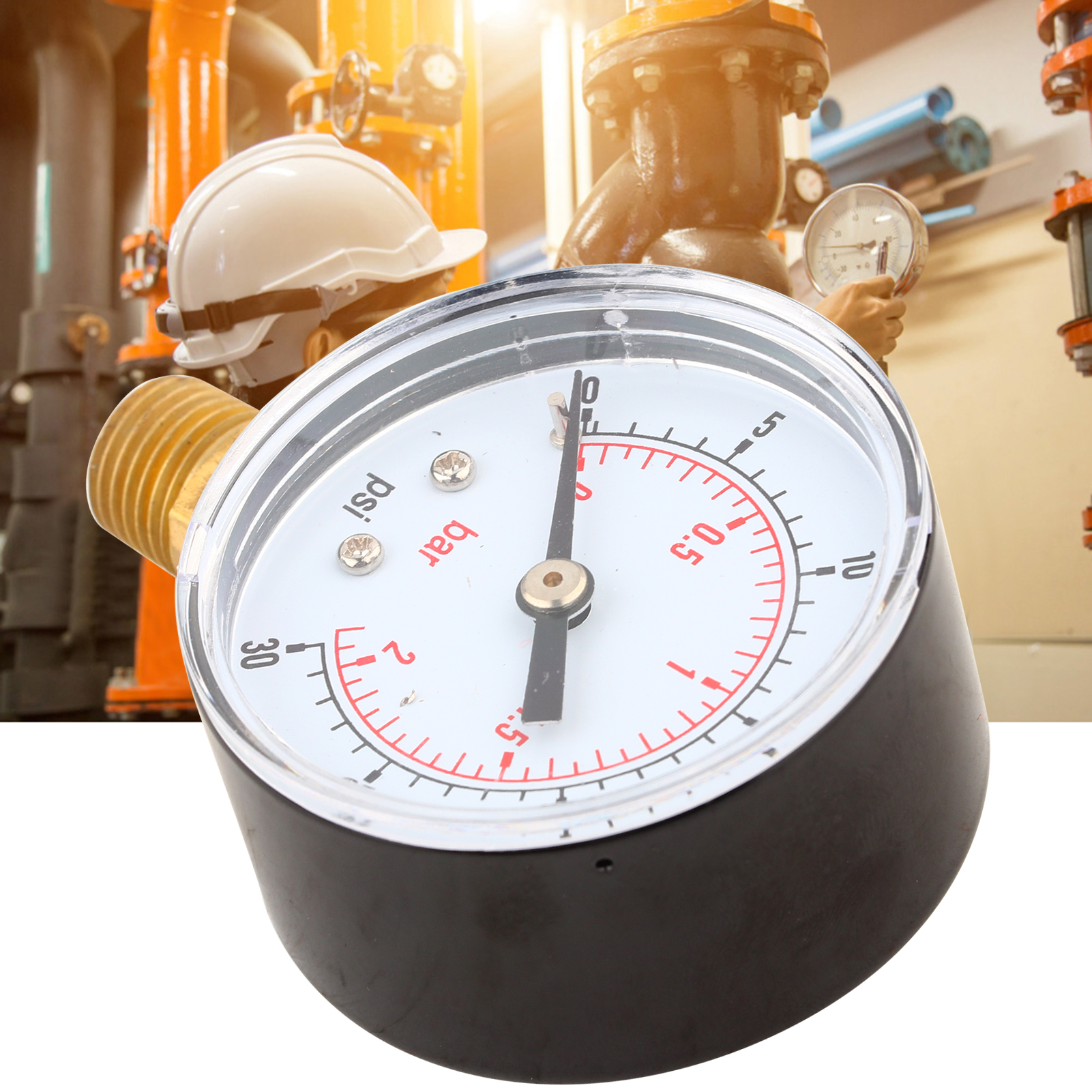 Manometer 50 Mm Mit 1/4 Bspt Messinggewinde Für Kraftstoff, Luft, Öl, Gas, Wasser (0-30 Psi 0-2 Bar)