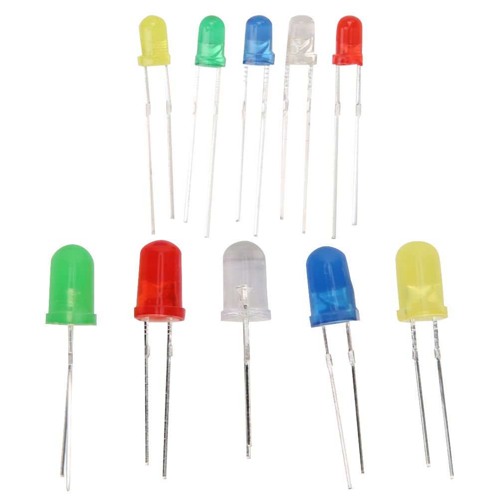 300 Stück 3 Mm 5 Mm Led-leuchtdioden-set Gelb/grün/blau/rot/weiß