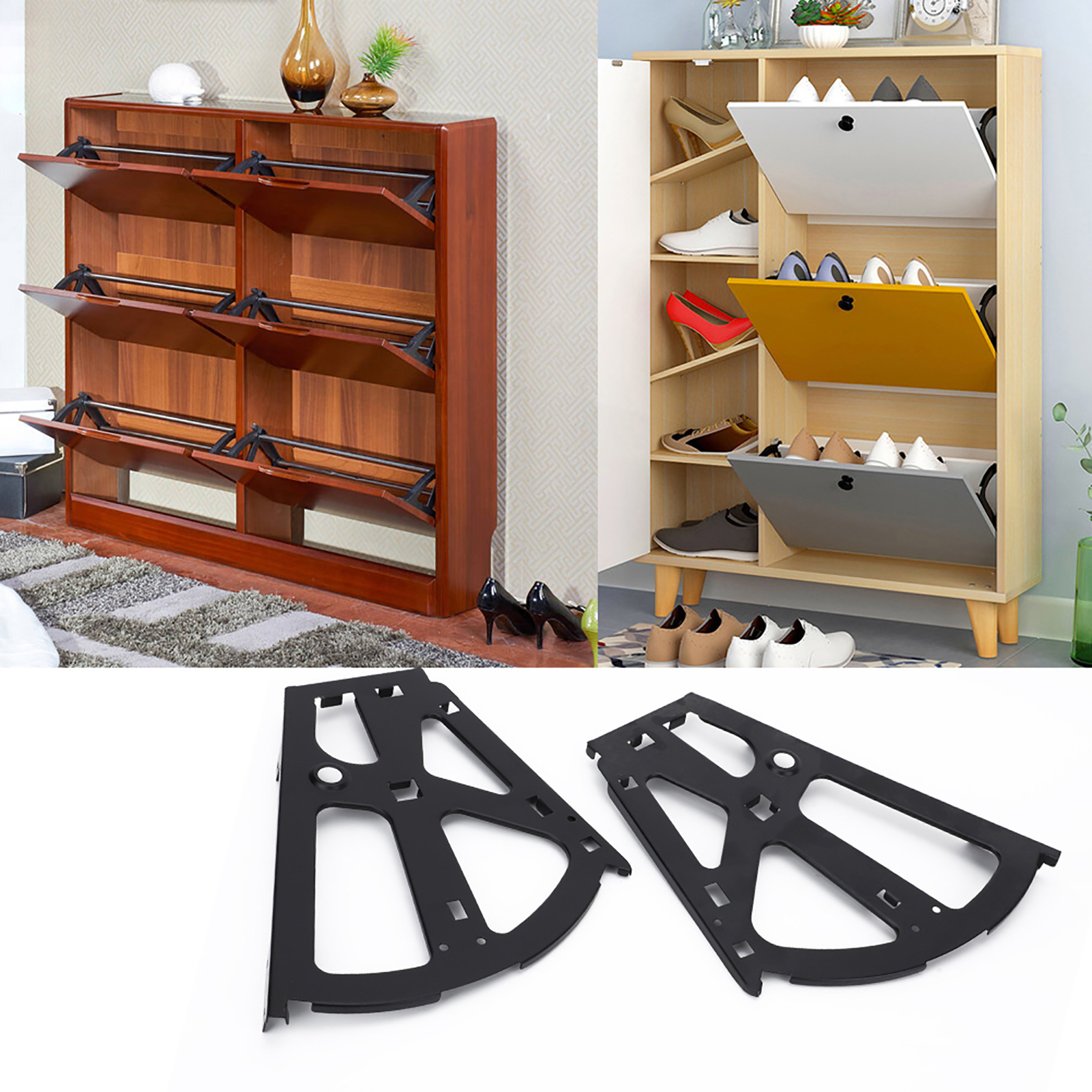 Schuhschrank Mit Zwei Einlegeböden, Klappgestell, Scharnieren Für Das Schuhregal, Scharnieren Für Die Schublade, Beschläge
