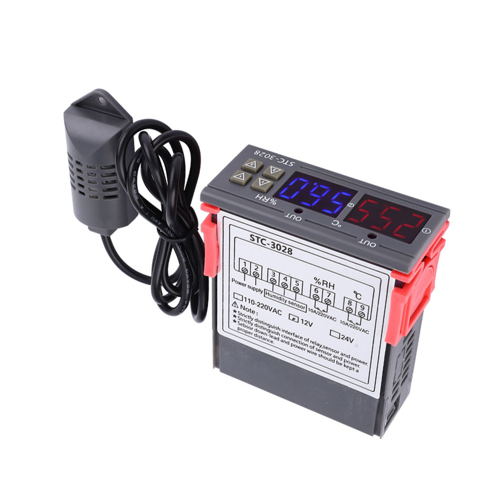 Digitaler Temperatur- Und Feuchtigkeitsregler Stc-3028 Mit Integriertem Sensor (12v)