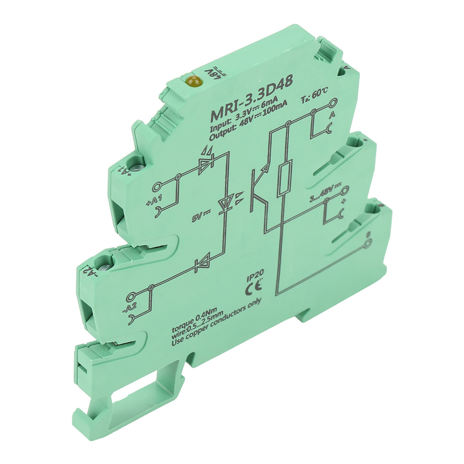 Mri-3.3d48 Dc-lichtschranke Zur Trennung Von Sps-relaismodulen, Eingang 3,3 Vdc, Ausgang 3–48 Vdc