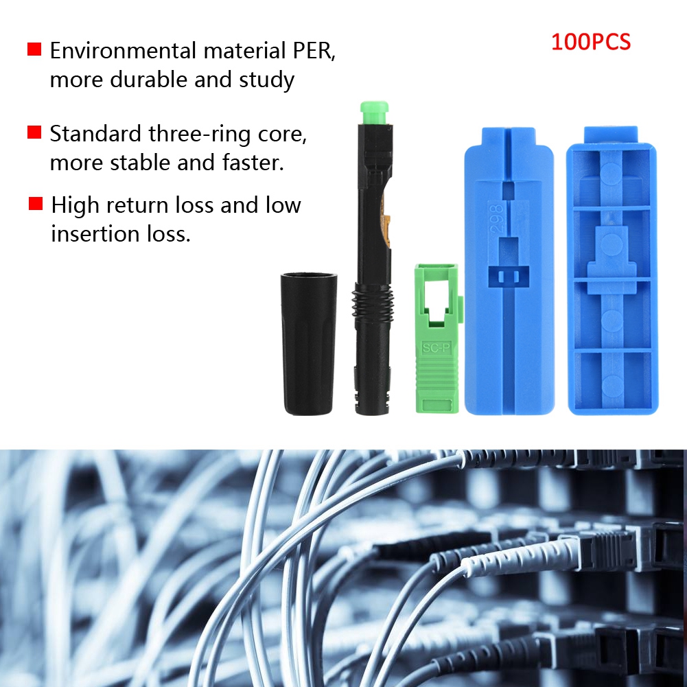 100 Stück Sc/apc-unterputz-schnellverbinder Für Glasfaser (gerader Stecker)