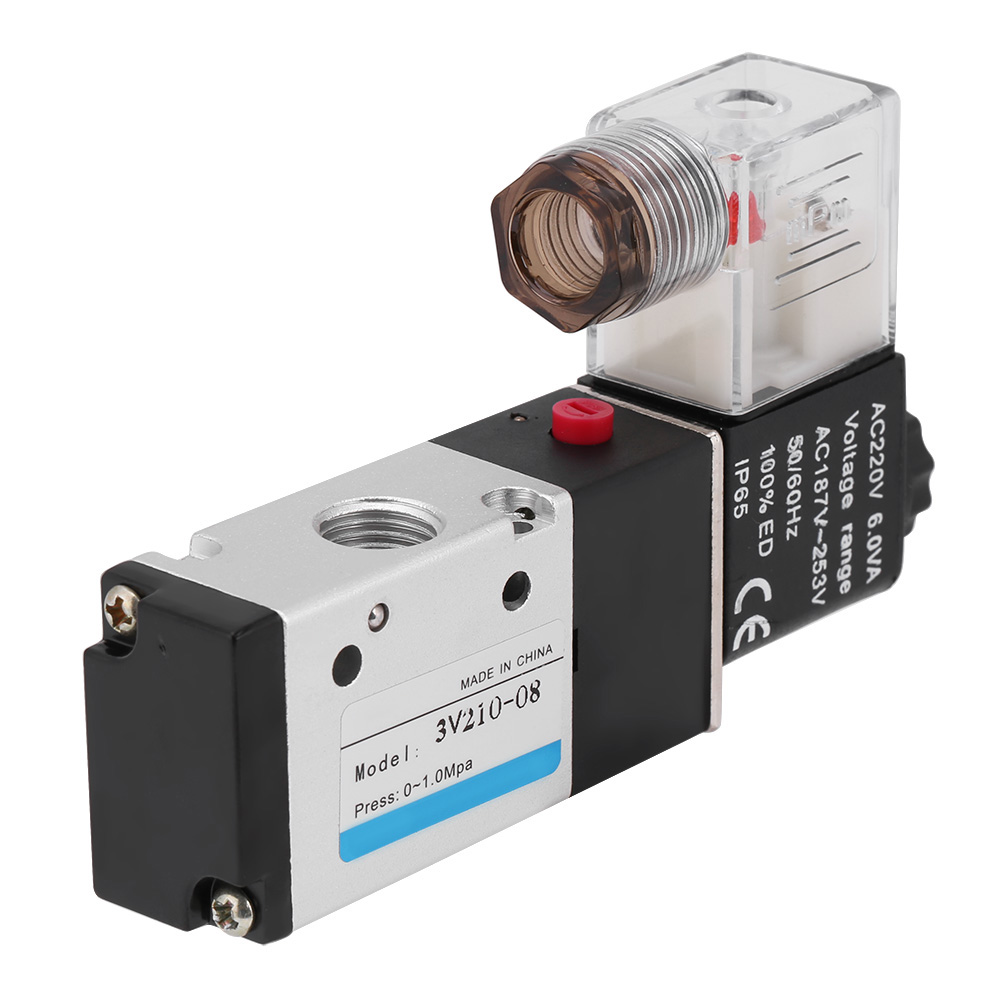 1 Stück Pneumatisches Magnetventil, 3-wege, 2-positionen, Typ G1/4, 0,15 - -0,8 Mpa (ac220v)