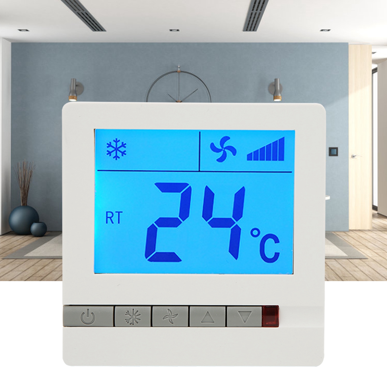 Digitales Lcd-thermostat Mit Verzögerung, Kompressorschutz Und Lüfterkonvektor-temperaturregler