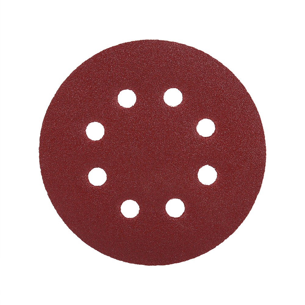 Runde, Rote Schleifscheiben, 125 Mm Durchmesser, 8-loch-körnung (120)