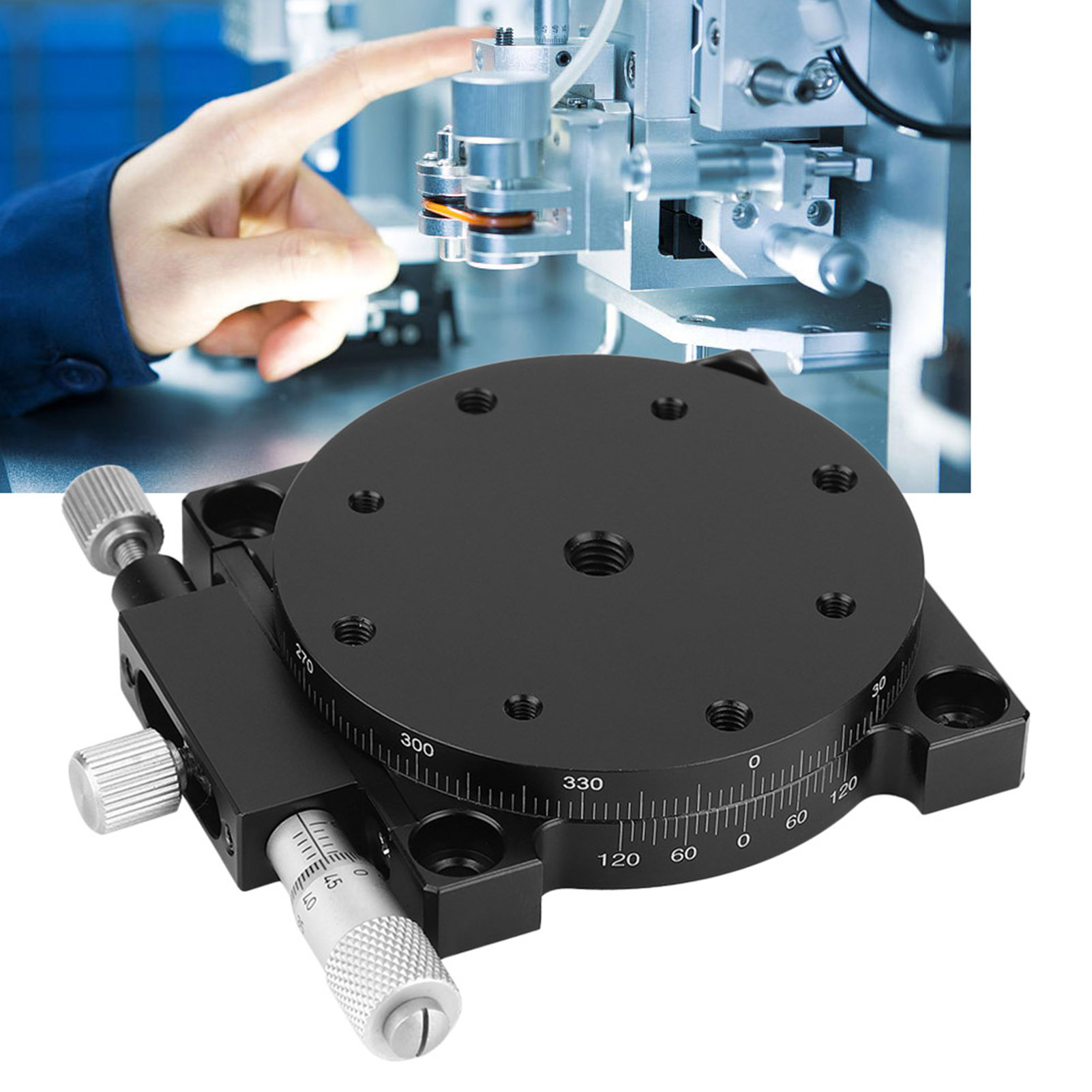 60x60 Mm Rs60-l R-achsen-schneideplattform Auf Lineartisch Mit Manueller Verstellung