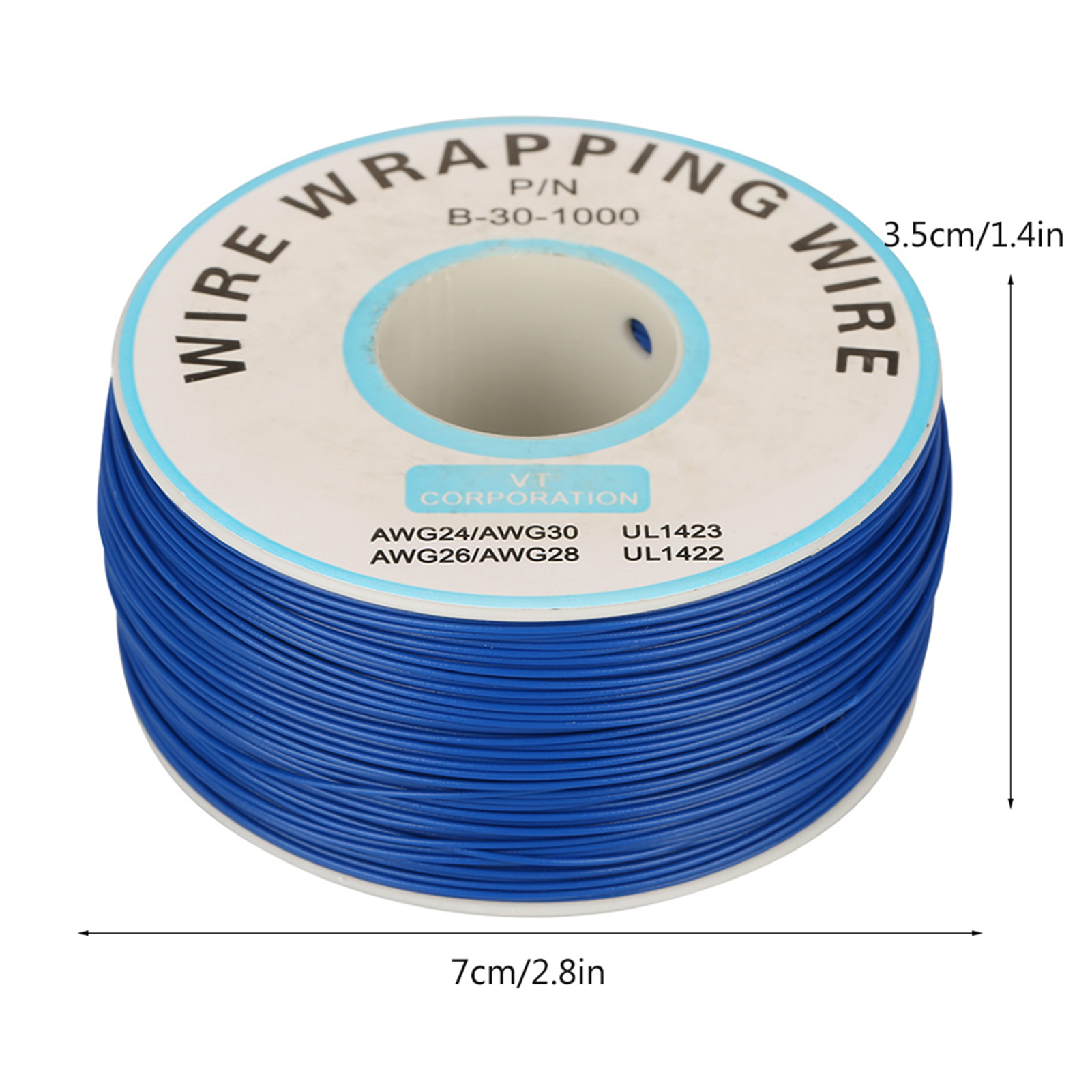 Rolle Einadriger Kupferdraht, 30 Awg, Kerndurchmesser 0,25 Mm (blau)