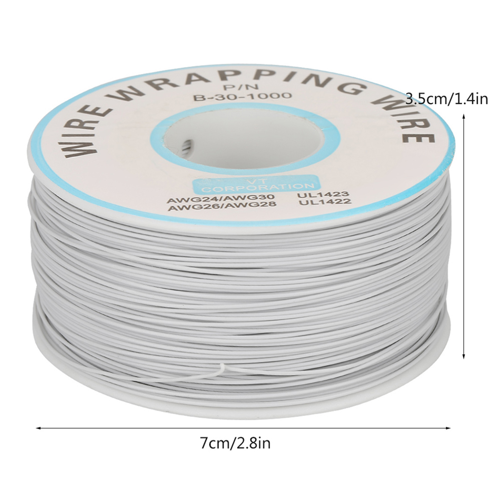 Einadriges Kupferkabel, 30awg, Kerndurchmesser 0,25 Mm (weiß)
