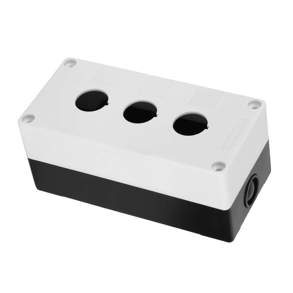 Bx3 22mm Dreiloch-druckknopfgehäuse, Wasserdicht (weiß)