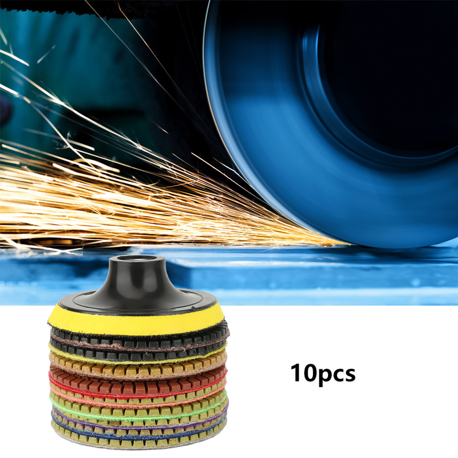 10-teiliger Satz Runder Diamantschleifscheiben (topfschleifscheiben), Durchmesser 100 Mm