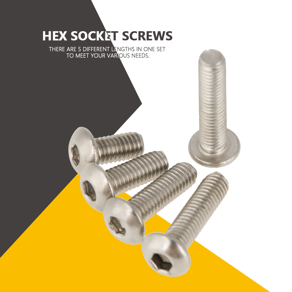 400-teiliges Set M3 304 Edelstahl-innensechskantschrauben (sechskant- Und Flachkopf) Mit Box