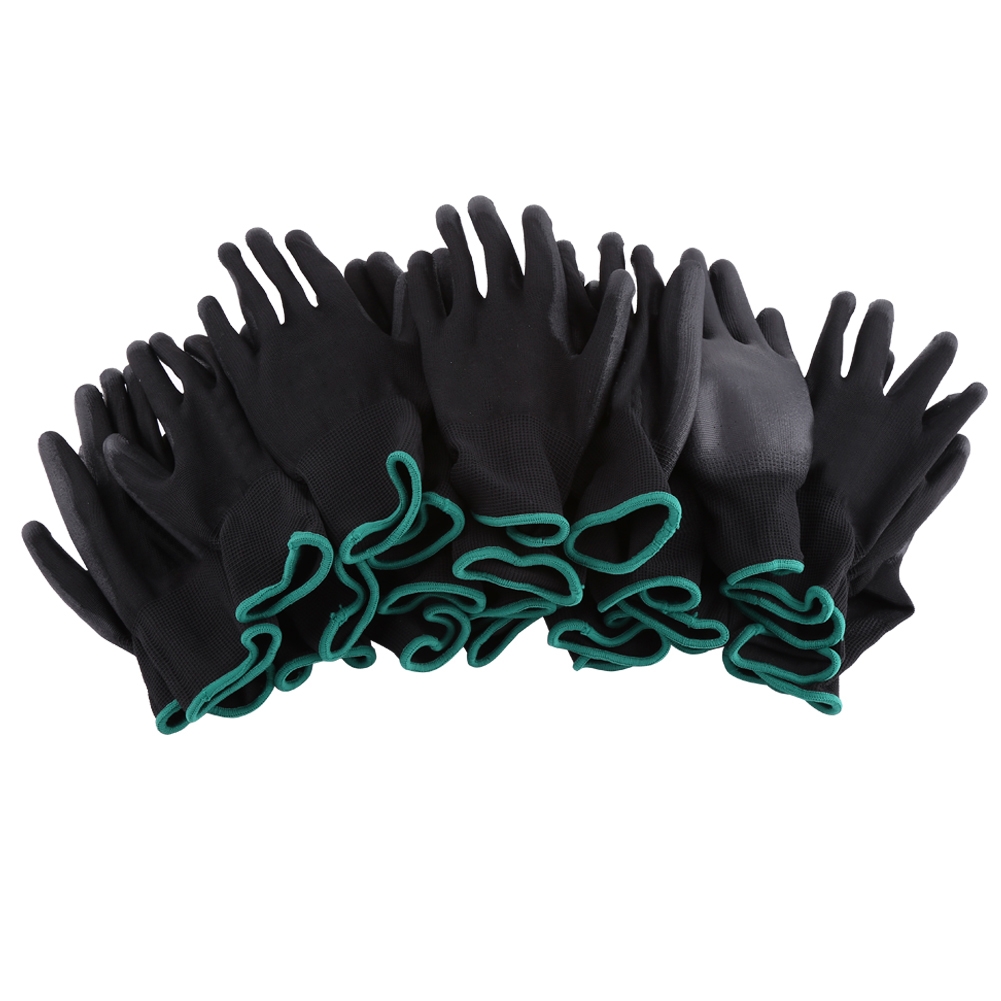 12 Paar Arbeitshandschuhe, Gestrickt, Pu-beschichtet, Für Arbeiter (m)