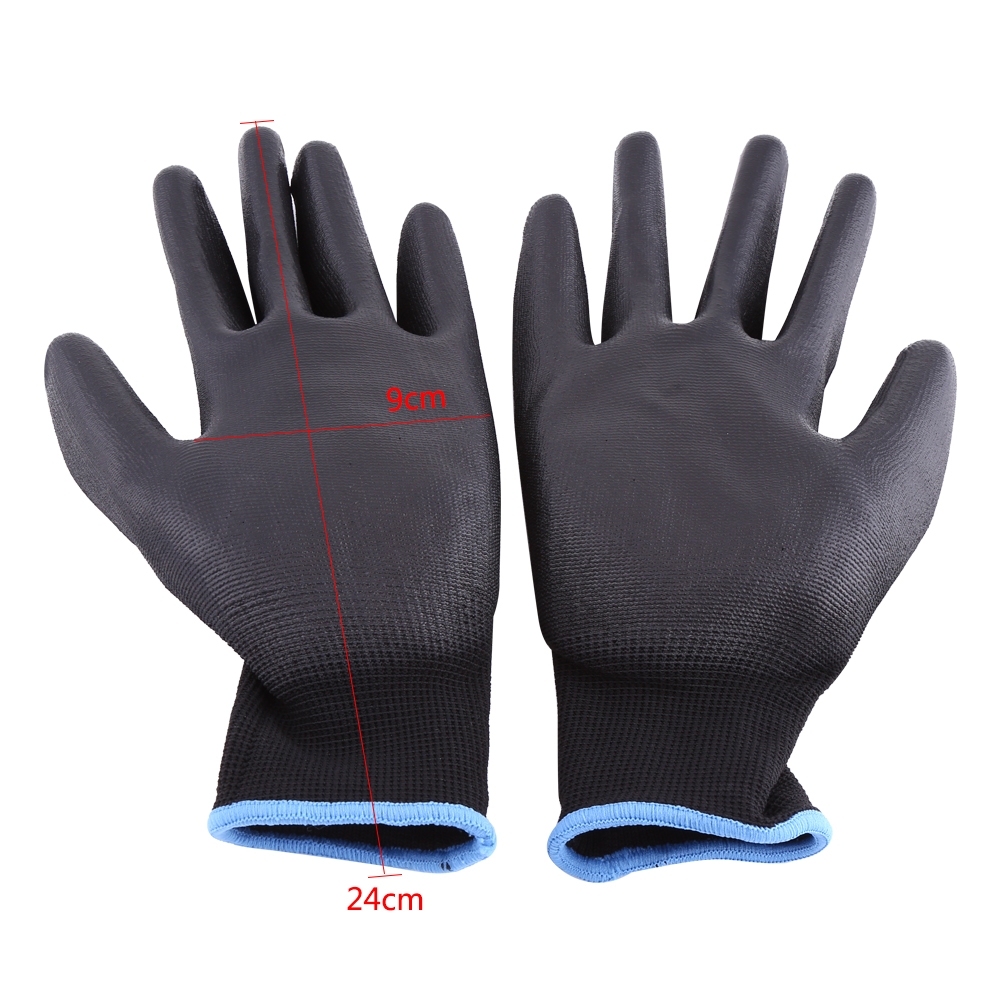 Schwarze Arbeitshandschuhe Mit Pu-schutzbeschichtung, Handfläche, Grip Protect, 12 Paar (l)
