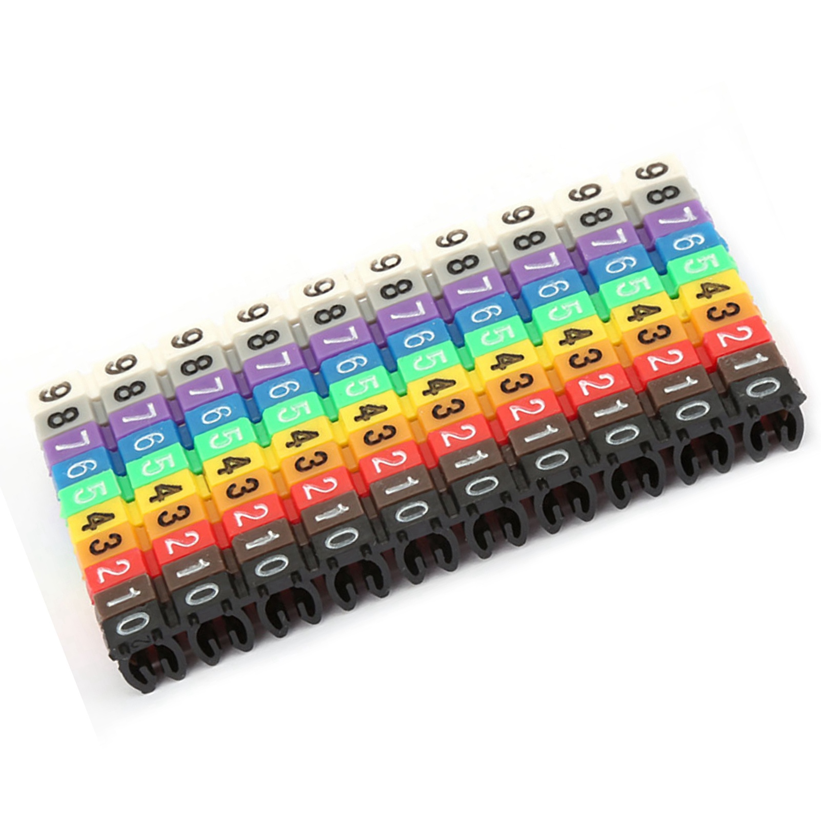 Digitales Kennzeichen Für Kabelkanäle, Kabelmarkierung, Farbig (100 Stück, 2,5 Mm²)