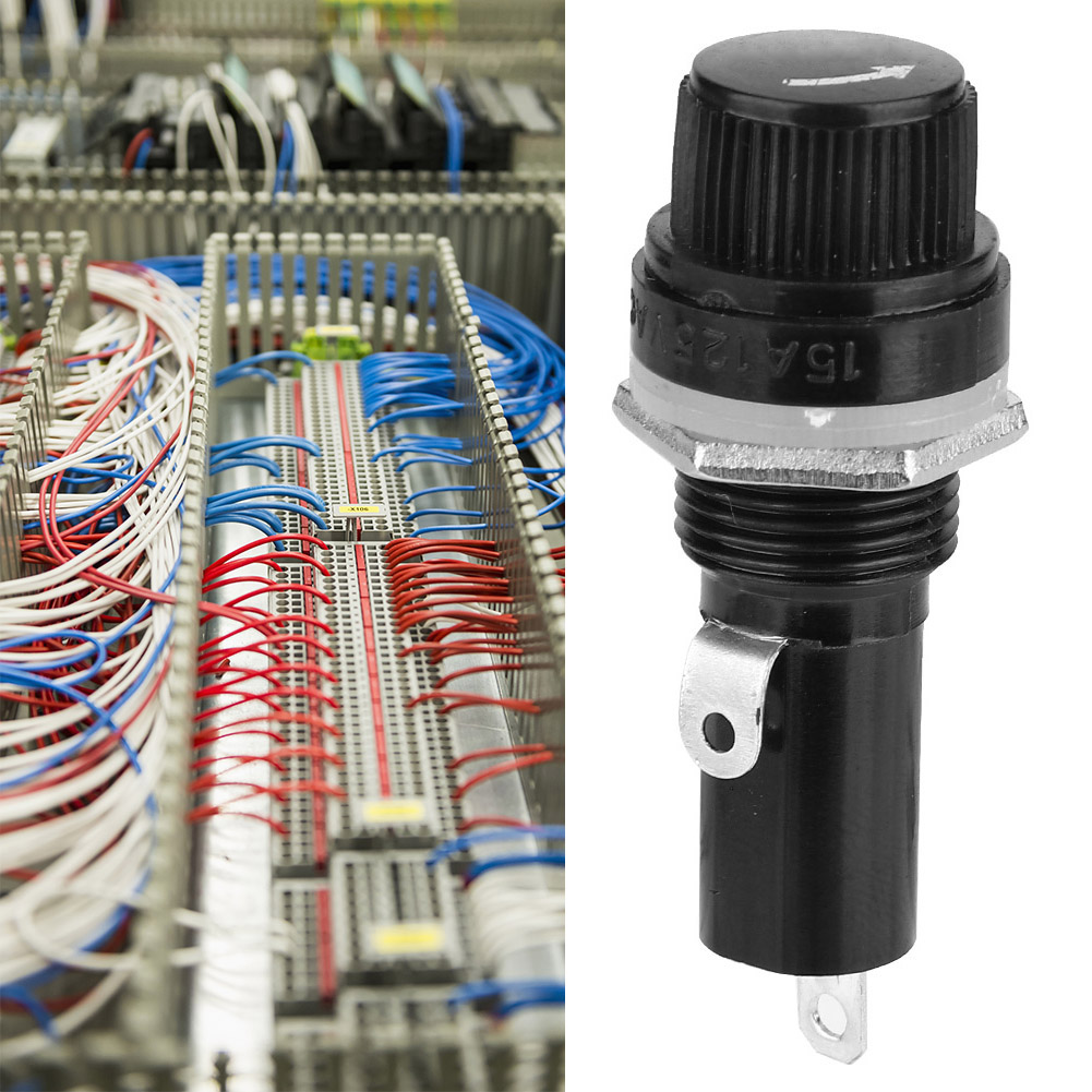 10 Stück 630 Schwarze Flachrohr-sicherungshalter Mit Schraubverschluss, 10 A, 250 V