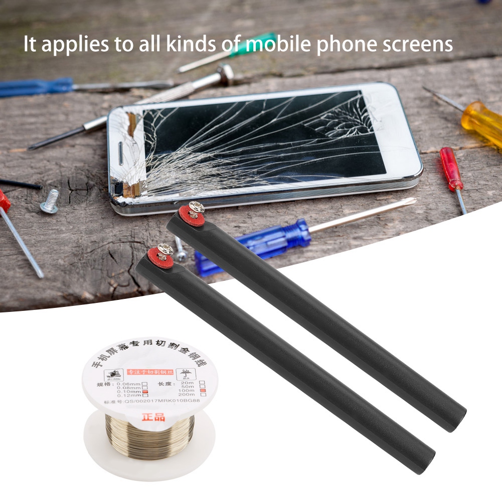 100 M Lange Molybdän-schneidschnur Mit Griff Für Iphone-lcd-bildschirmtrenner (0,1 Mm 100 M)