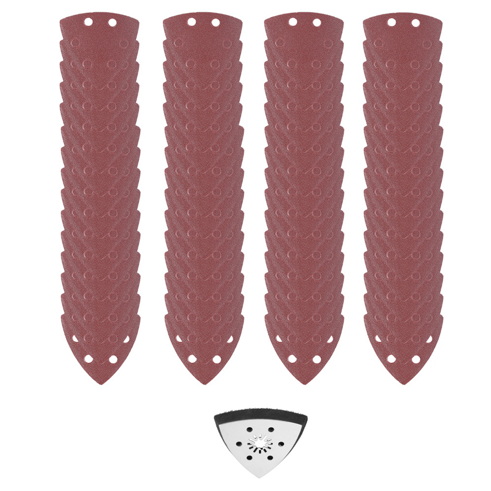61-teiliges Set: 90 Mm Dreieckiges Schleifpad Mit 6 Löchern, Schleifpapier, Oszillierendes Polierwerkzeug
