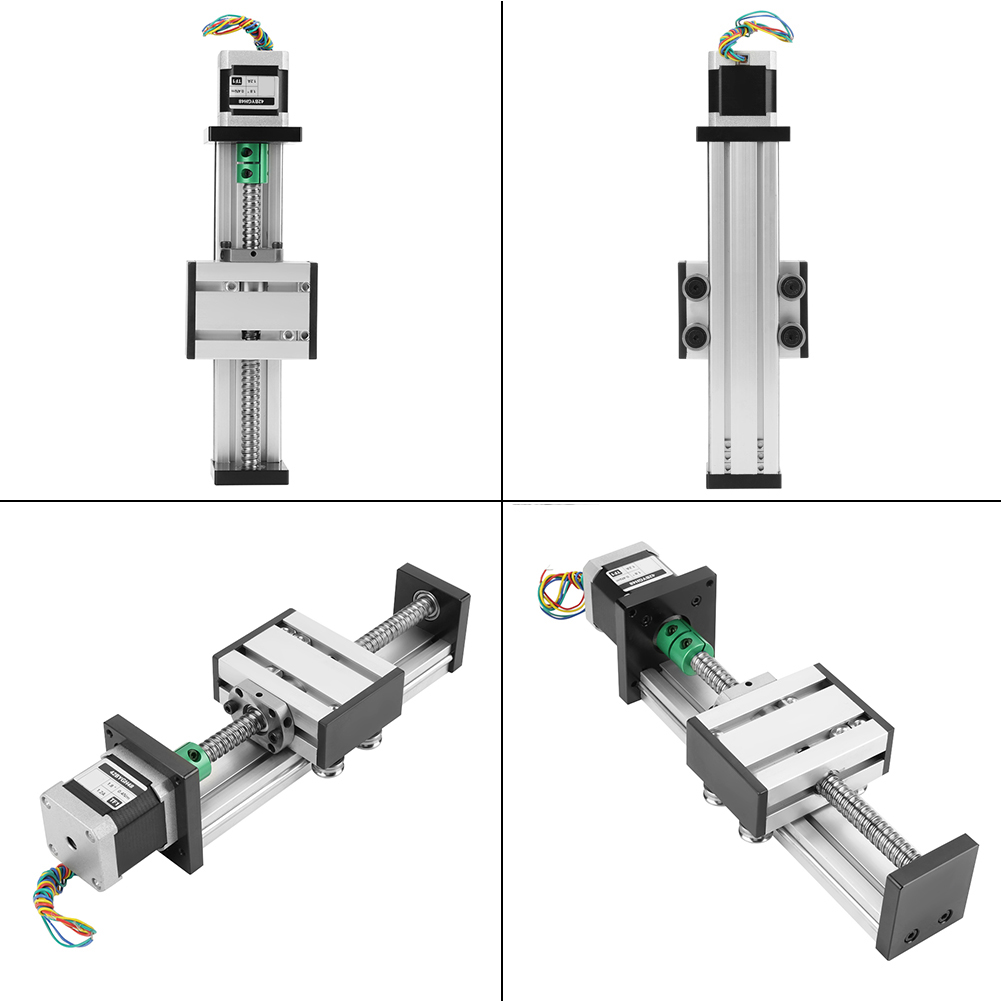 1204 Linearführungsschiene Mit Kugelgewindetrieb, Langhubantrieb Mit Schrittmotor, 100 Mm Hub