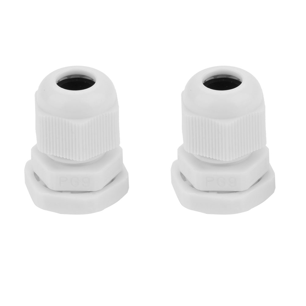 10 Stück/set Ip68 Wasserdichte Weiße Kabelverschraubungen Aus Nylon-kunststoff (pg9)