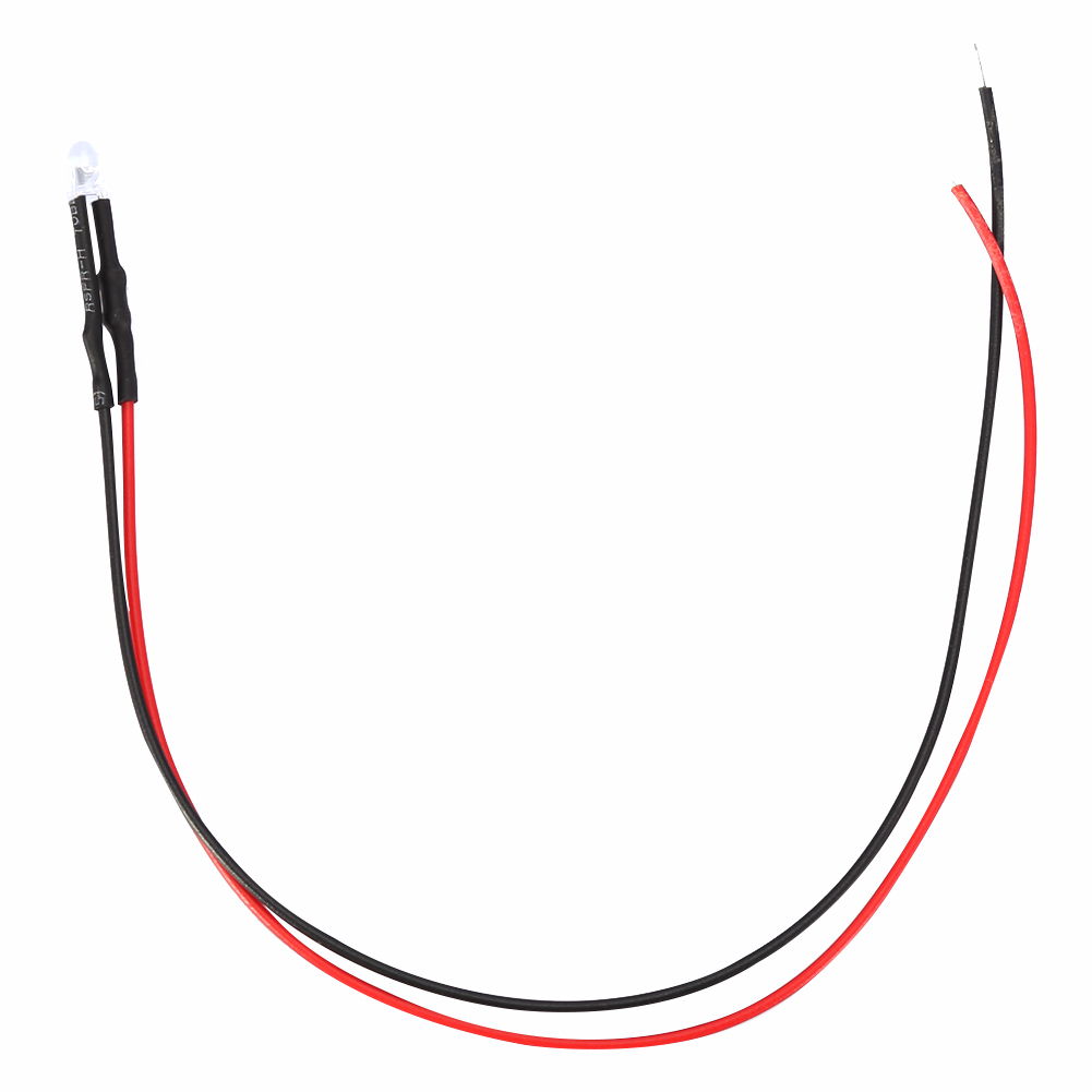 10 Stück 12v 3mm Led-leuchtdiodenkabel, Mehrfarbiges Led-lichtkabel, 20cm, 0,06w (1)