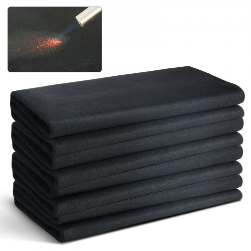 Vevor 4er-Set Schweißdecke 950 x 910 x 3 mm Schweißschutzdecke 982℃ Hitzebeständigkeit Hitzeschutzgewebe Wärmeschutzmatte Kohlefaser Löschdecke