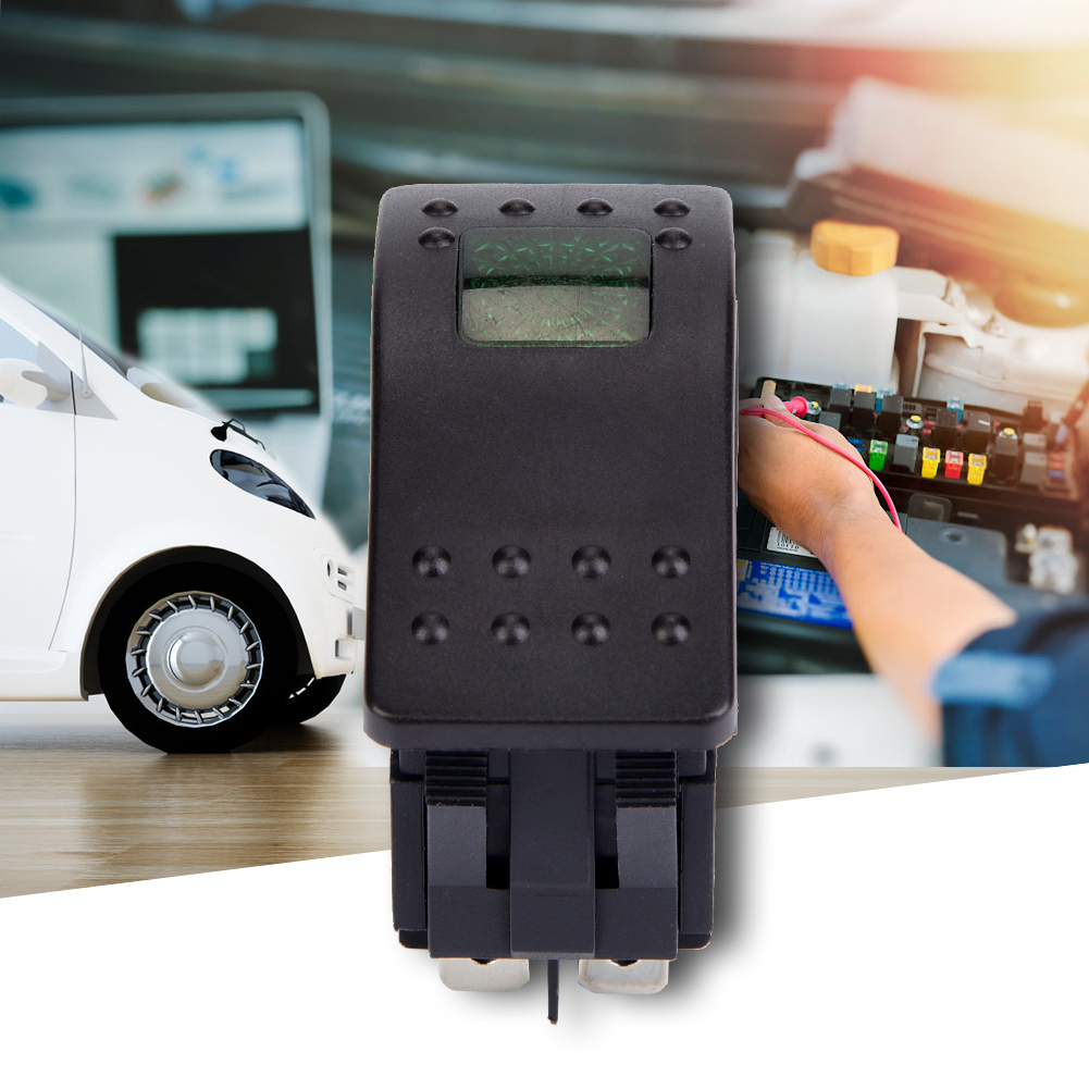 5 Stück Dc 12v 4-poliger Wippschalter Mit Led-anzeige Für Auto-, Boots- Und Wohnwagenbatterien (grün)