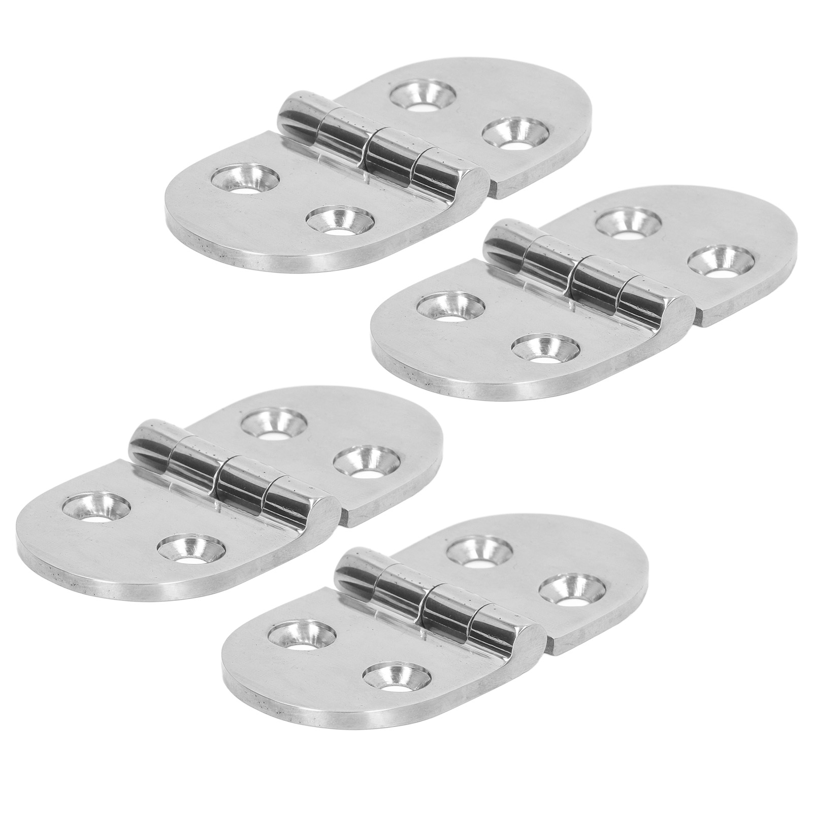4er-pack Türscharniere, Silberfarben, 4 Löcher, Oval, Edelstahl, Verstärkt, Für Yachten