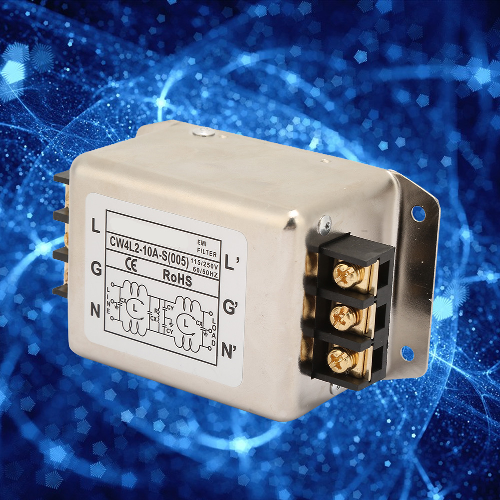 115v/250v 10a 50/60hz Einpoliger Zweiphasen-emi-filterstecker Für Stromleitungen