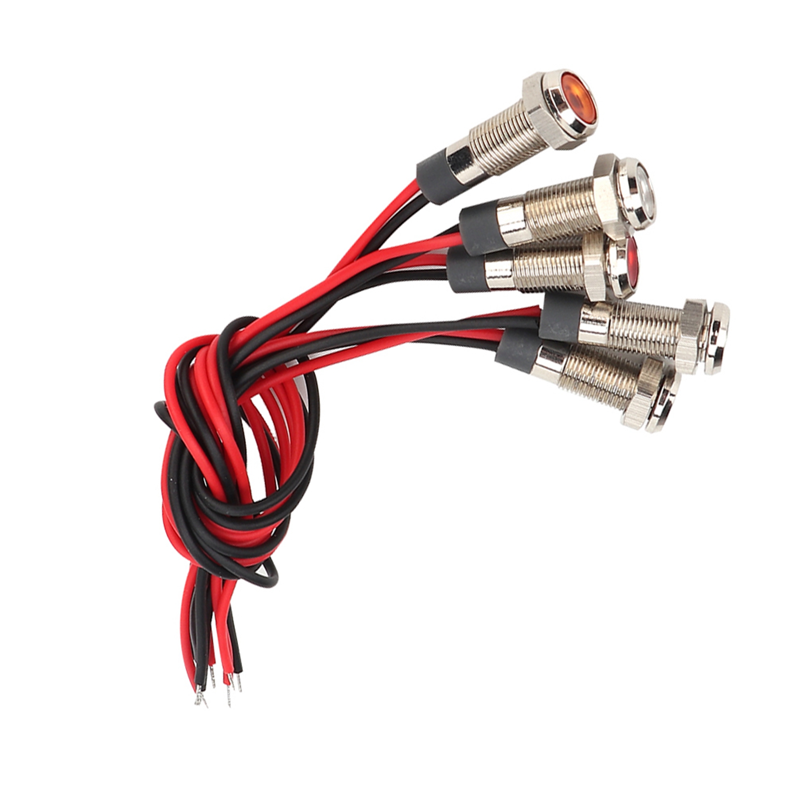 5 Led-lampen, Ip66, 6 Mm Led Wasserdichte Metall-warnleuchte Mit 1 Schließerkabel (dc1224v)