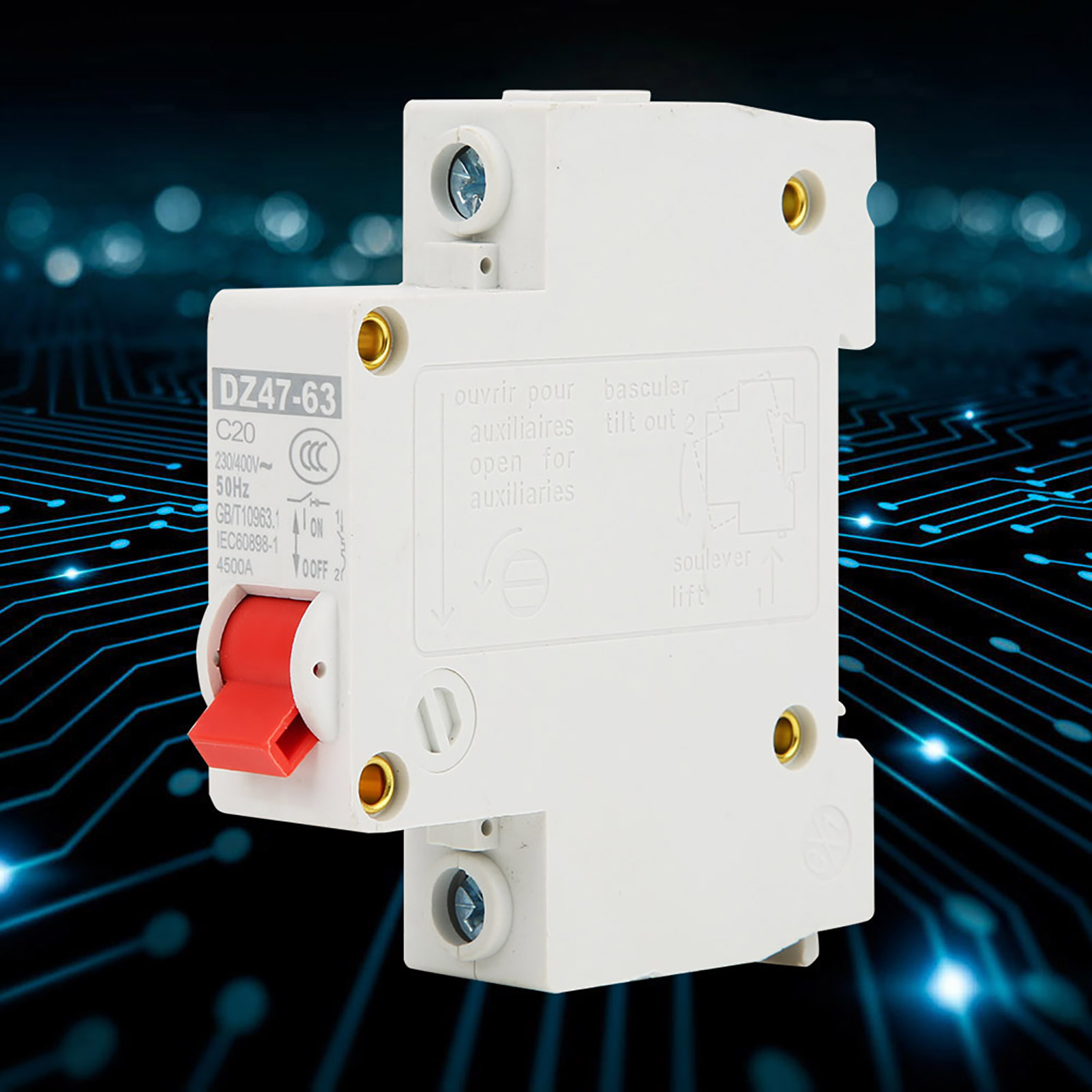 12 Stück Dz47-63 Intelligenter Miniaturschalter 1p Haushalts-luftschalter Din-schienenmontage 20a