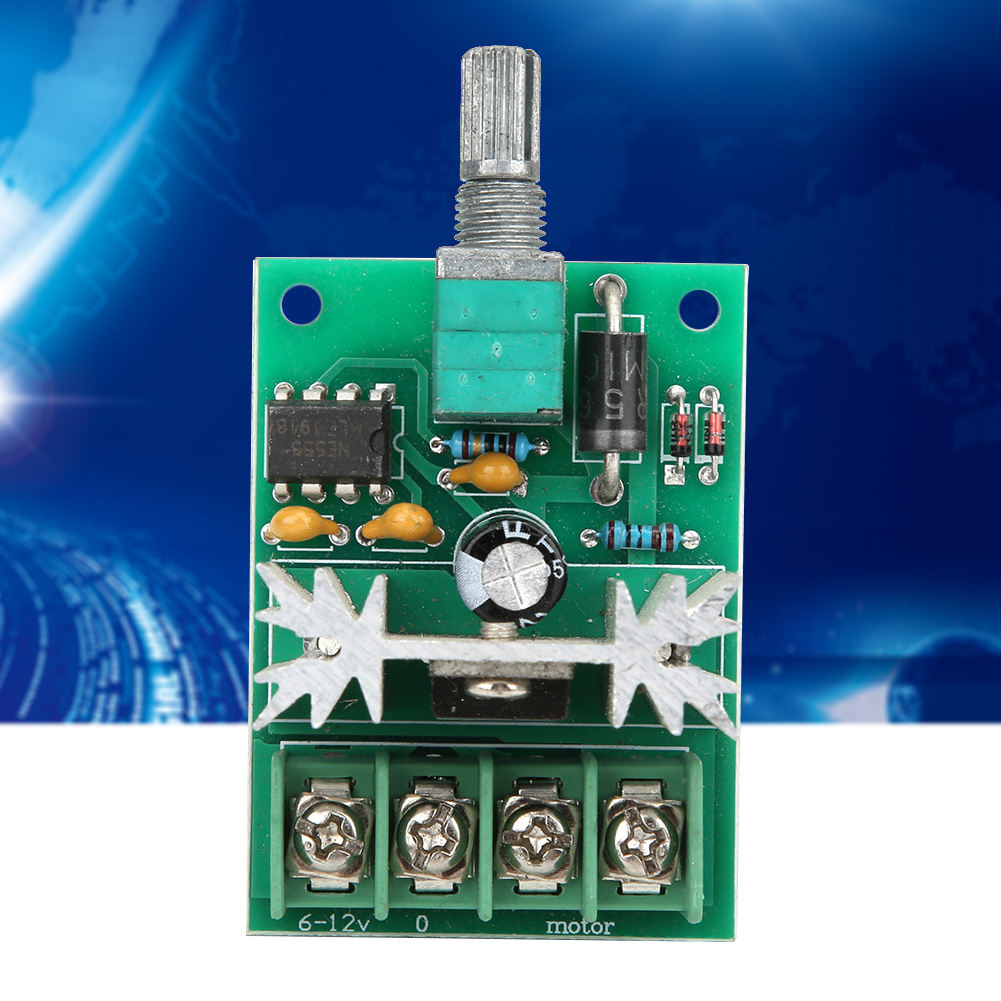 Pwm-drehzahlregler Für Gleichstrommotoren, Aus Aluminiumlegierung Mit Drehknopf, 6–12 V Dc, 6 A