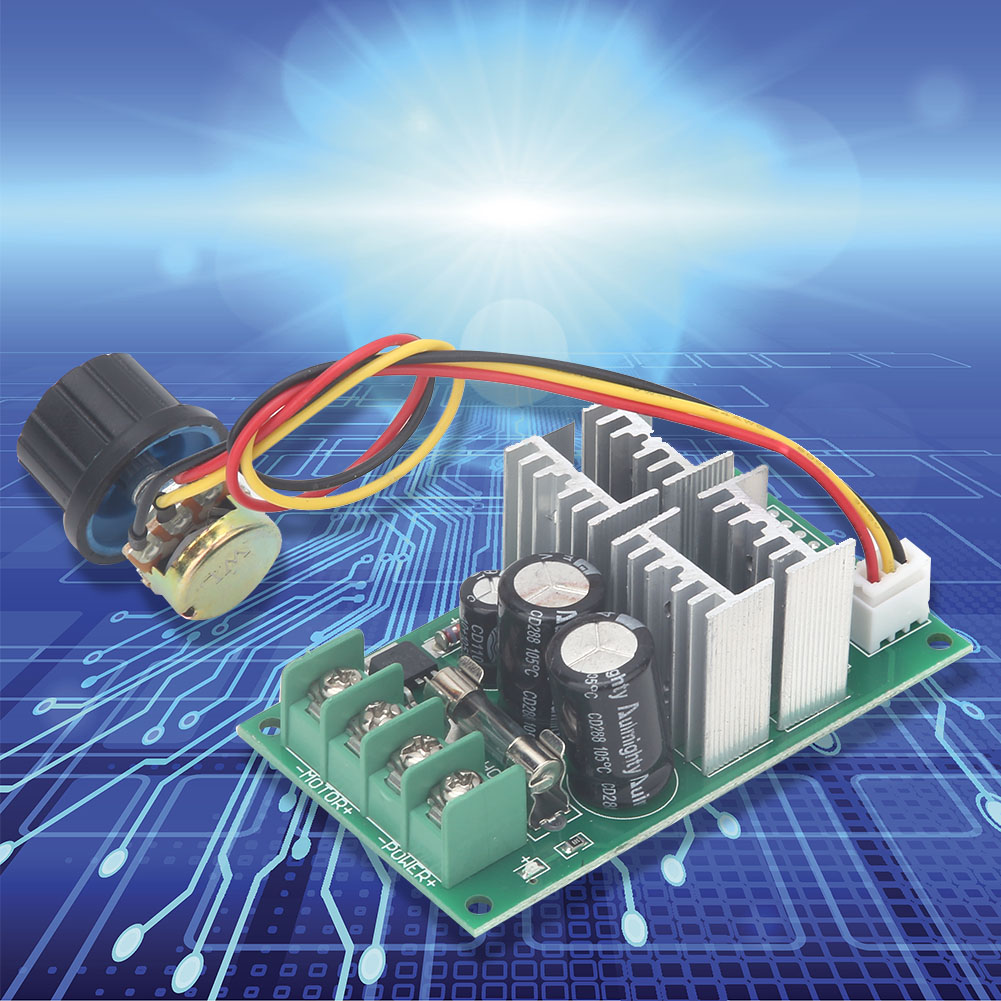 Hochwertiger Dc-motor-drehzahlregler Mit Pwm-unterstützung, Analoger Sps-steuerung Und Drehknopf, Dc 6–60 V, 20 A
