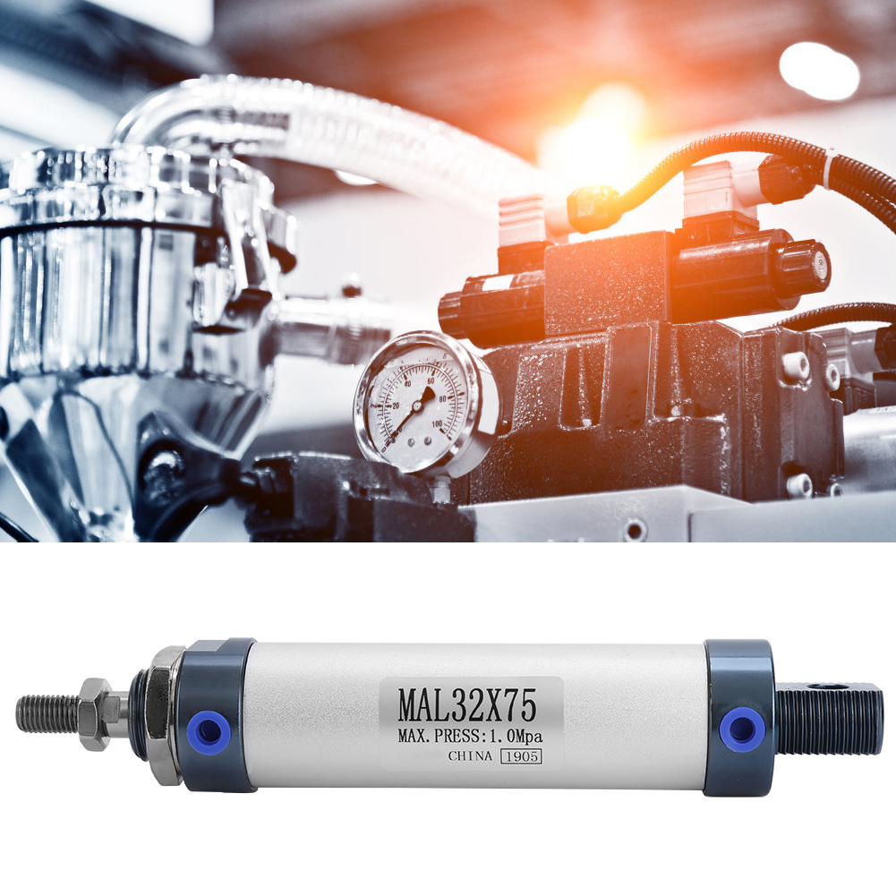 Mal 32 Mm Mini-luftzylinder Aus Aluminiumlegierung, Einkolbenig, Doppeltwirkend (hublänge 75 Mm)