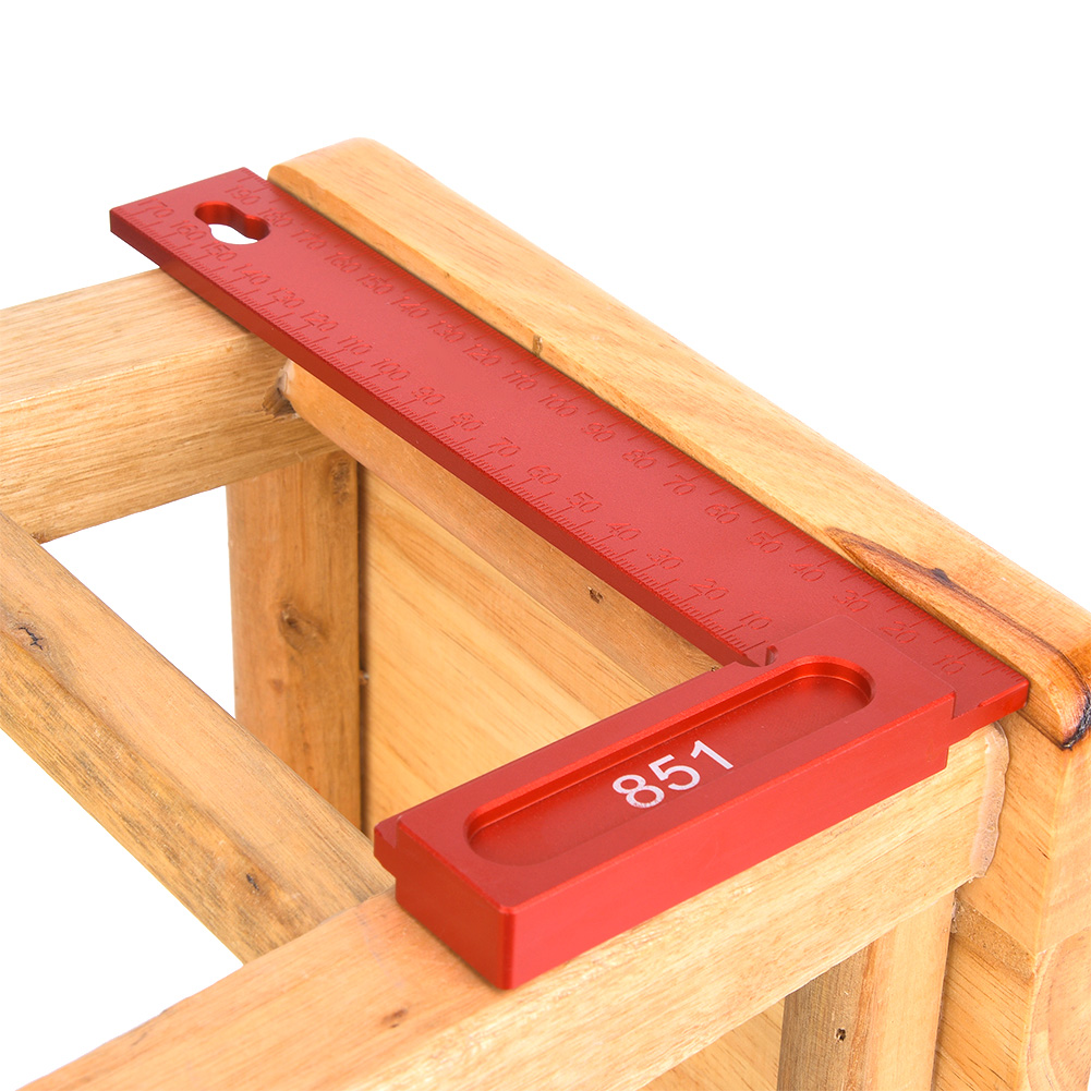 Rechteckiges Lineal Aus Aluminiumlegierung, 90 Grad, L-förmig, Holzbearbeitungswerkzeug Für Schreiner, 0-200 Mm (851 Rechteckiges Lineal)