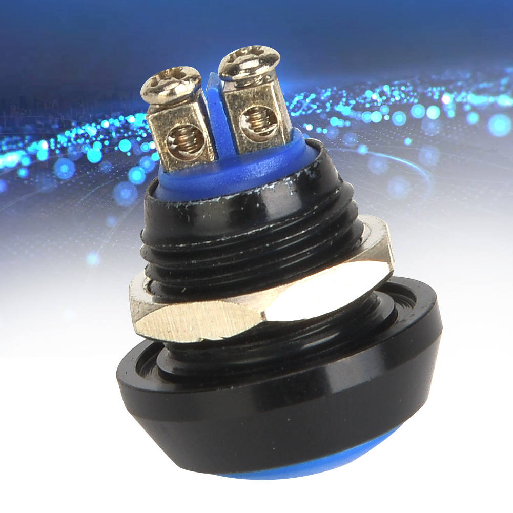 5 Stück Druckknopf-reset-schalter, Metall, Ip65, 12 Mm, 3a/250vac, Und 5 Stück Muttern (rot, Grün, Gelb, Blau, Schwarz)