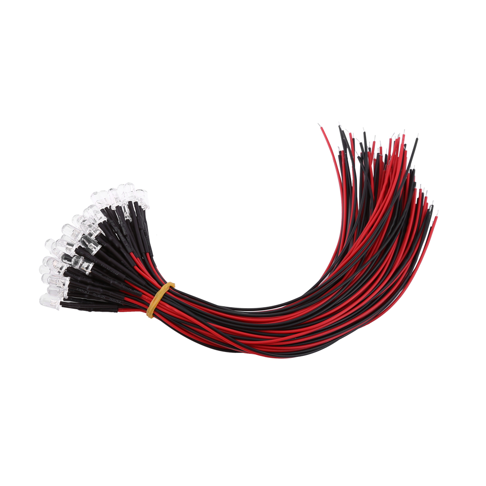 50 Vorverdrahtete, Diffuse 12-v-led-dioden, Mehrfarbiges Licht, 5 Mm, Langsam Blinkend (8)