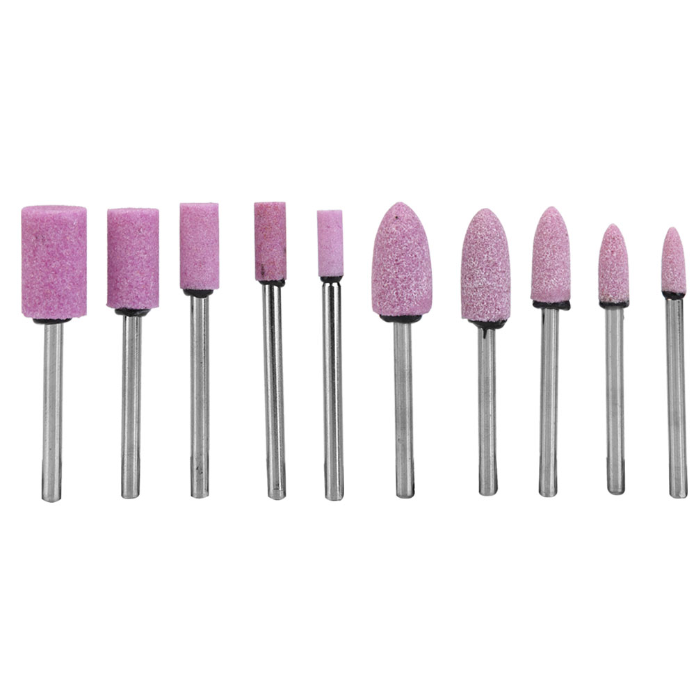 100 Stück Schleifscheiben Mit Poliersteinen Für Schleifmaschinen, Rosa, Schaftdurchmesser 3 Mm