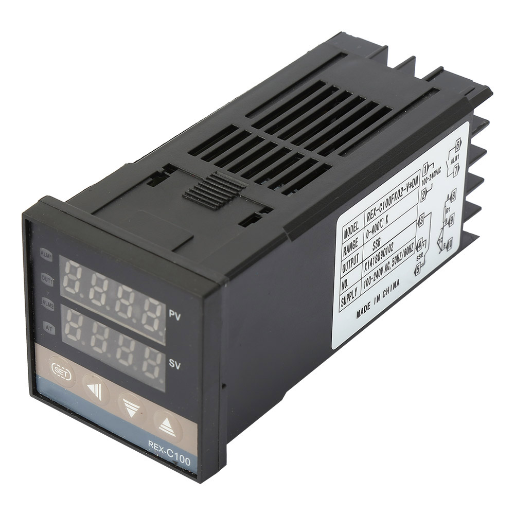Digitale Pid-temperaturregler-kits (110–240 V Ac, 0–400 °c) + 25-a-ssr + 1 M Thermoelement Typ M6 K