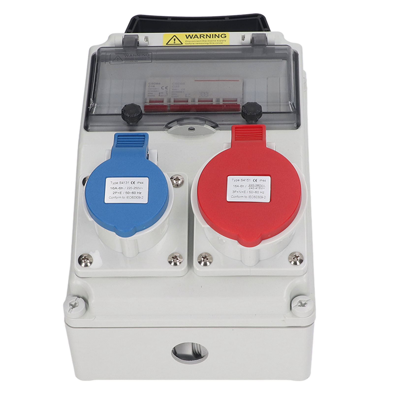 Baustellenstromverteiler, 5-polig, Tragbar, Mit 1 Schuko-steckdose (230 V Oder 400 V Ac).