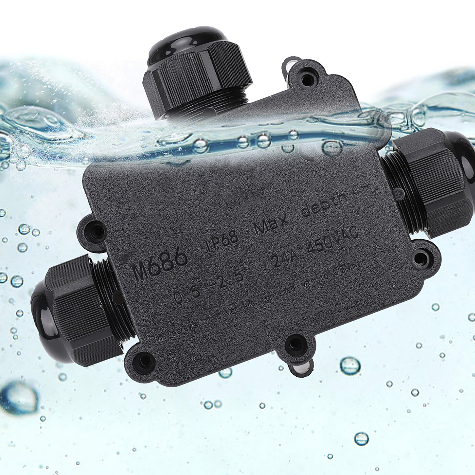 Ip68 Wasserdichte Kunststoff-anschlussdose M686 Für Außenkabel, 3-teilige Elektrische Anschlussdose Typ T